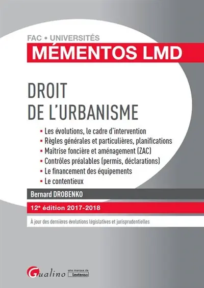 Droit de l'urbanisme : 2017-2018