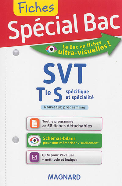 SVT terminale S, spécifique et spécialité : nouveaux programmes