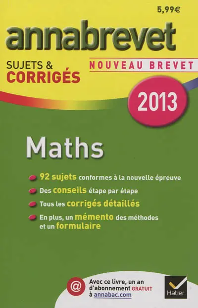 Maths : nouveau brevet 2013