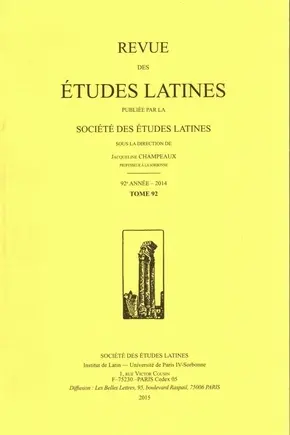 Revue des études latines, n° 92