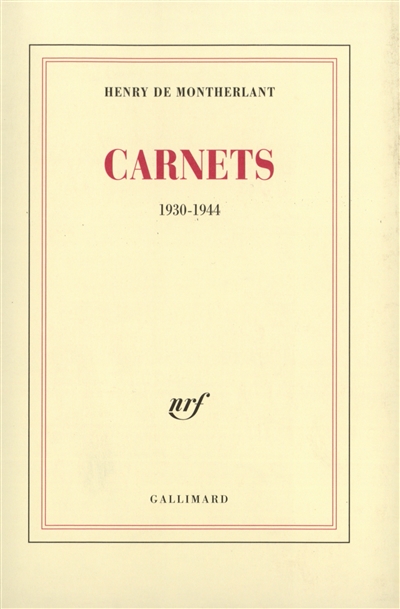 carnets : 1930-1944