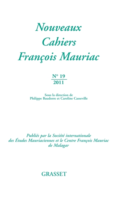 Nouveaux cahiers François Mauriac, n° 19