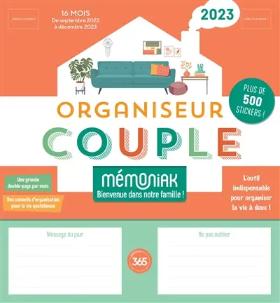 Organiseur spécial couple 2023 : 16 mois, de septembre 2022 à décembre 2023