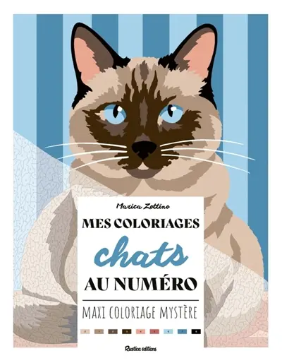 Mes coloriages chats au numéro : maxi coloriage mystère