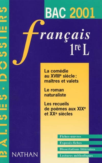 Français 1re L : bac 2001