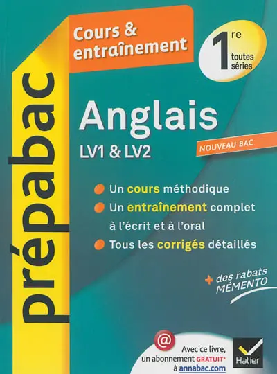 Anglais LV1 & LV2 1re toutes séries : cours & entraînement : nouveau bac