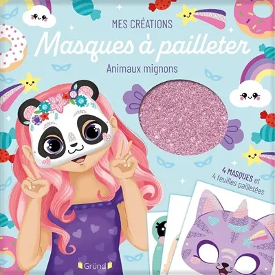 Animaux mignons : masques à pailleter