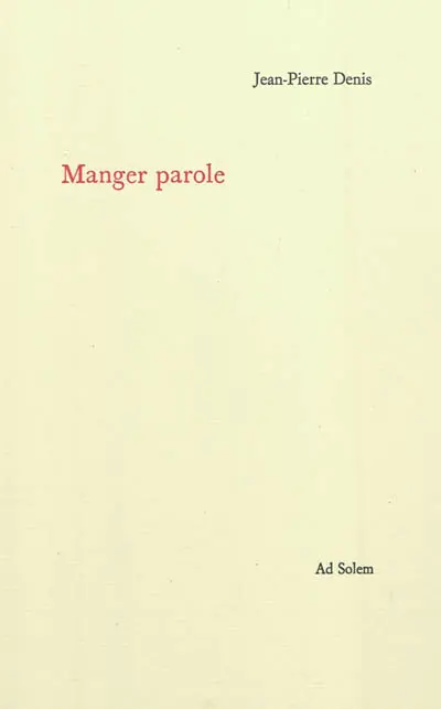 Manger parole