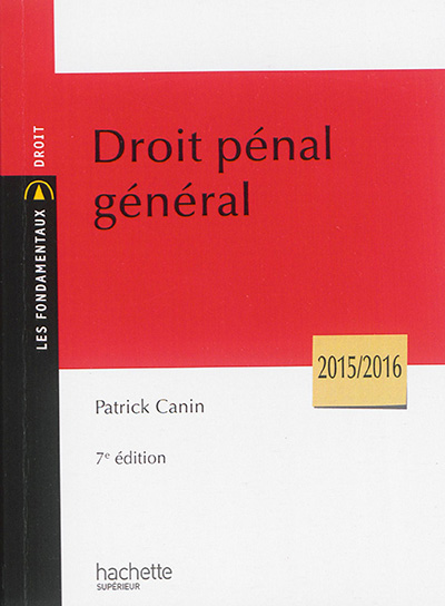 Droit pénal général : 2015-2016