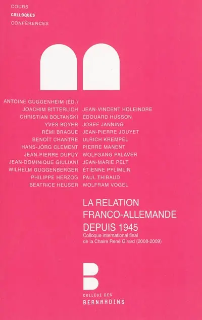 La relation franco-allemande depuis 1945 : clôture de l'année René Girard