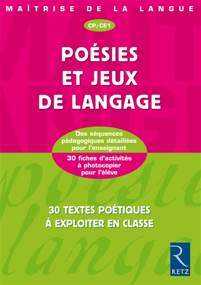 Poesies Et Jeux De Langage Cp Ce1 30 Textes Poetiques A Exploiter En Classe Christian Lamblin Librairie Mollat Bordeaux