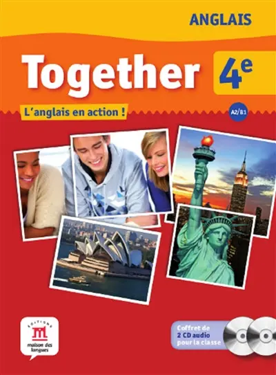 Together 4e, anglais A2-B1 palier 2 : coffret de 2 CD audio pour la classe