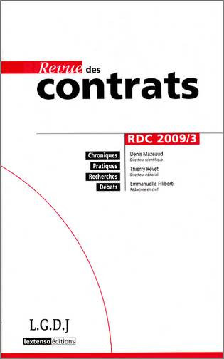 Revue des contrats, n° 3 (2009)