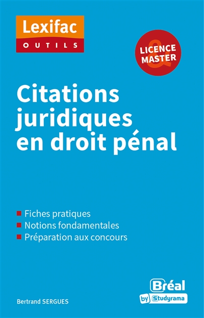 Citations juridiques en droit pénal : licence & master