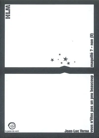 Jean-Luc Verna, Vous n'êtes pas un peu beaucoup maquillé ? Non (II) : exposition, Vénissieux, Espace Arts plastiques, 29 mai-13 juill. 2005