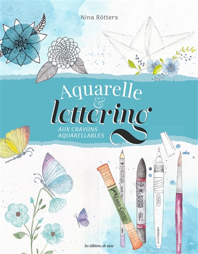 Aquarelle & lettering aux crayons aquarellables