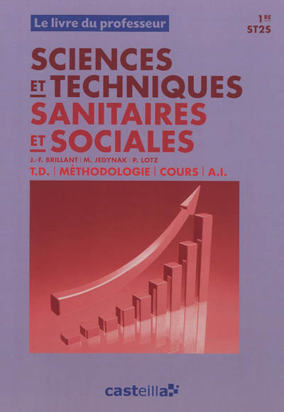 Sciences et techniques sanitaires et sociales, 1re ST2S : TD, méthodologie, cours, AI : le livre du professeur