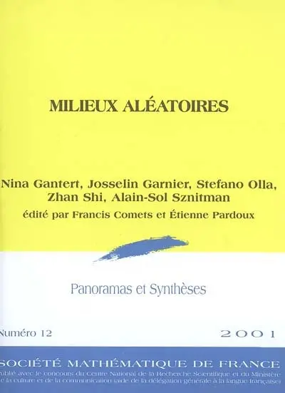 Panoramas et synthèses, n° 12. Milieux aléatoires