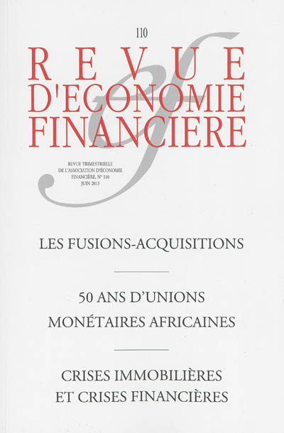 Revue d'économie financière, n° 110