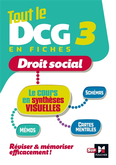 Tout le DCG 3 en fiches : droit social : le cours en synthèses visuelles, mémos, cartes mentales, schémas