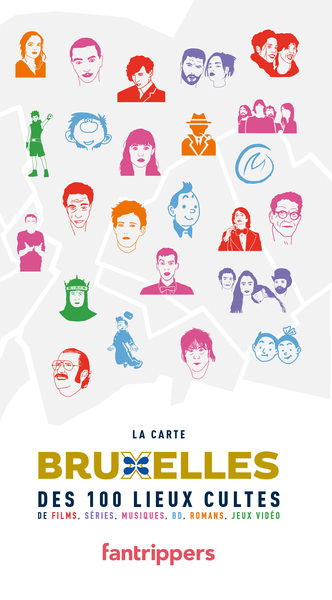 La carte Bruxelles des 100 lieux cultes de films, séries, musiques, BD, romans, jeux vidéo