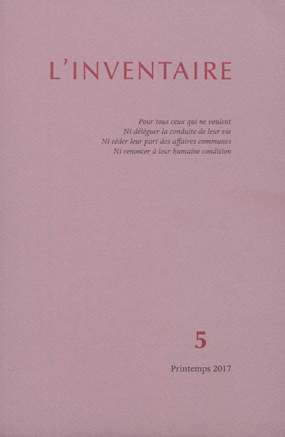 Inventaire (L'), n° 5
