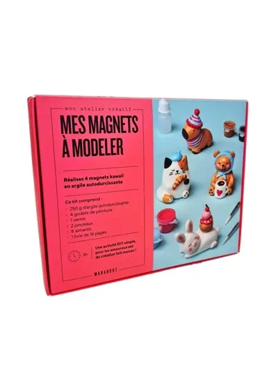 Mes magnets à modeler : mon atelier créatif : réalisez 4 magnets kawaii en argile autodurcissante