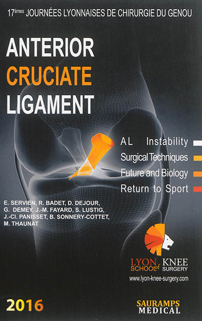 Anterior cruciate ligament : AL instability, surgical techniques, future and biology, return to sport