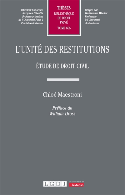 L'unité des restitutions :...