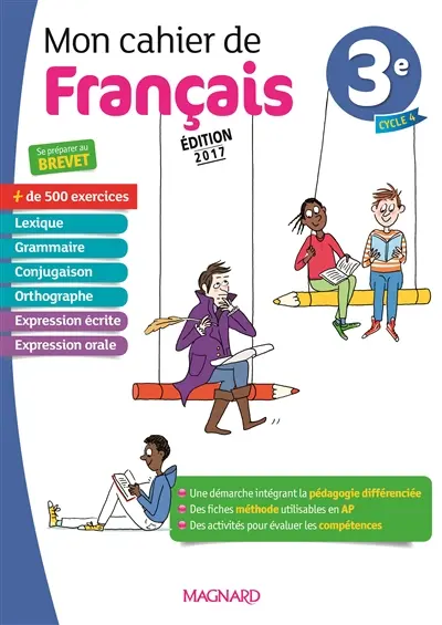 Mon cahier de français 3e, cycle 4