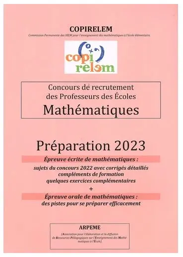 Concours de recrutement des professeurs des écoles : mathématiques : préparation 2023