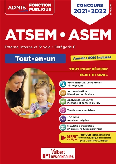 ATSEM, ASEM : externe, interne et 3e voie, catégorie C : tout-en-un, concours 2021-2022
