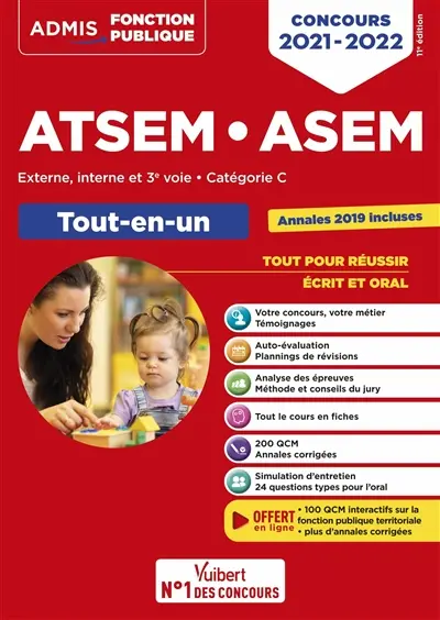 ATSEM, ASEM : externe, interne et 3e voie, catégorie C : tout-en-un, concours 2021-2022 ATSEM, ASEM : externe, interne et 3e voie, catégorie C : tout-en-un, concours 2021-2022