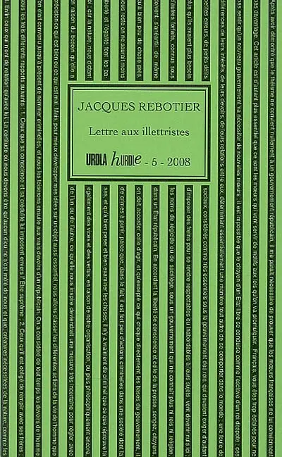 Lettre aux illettristes