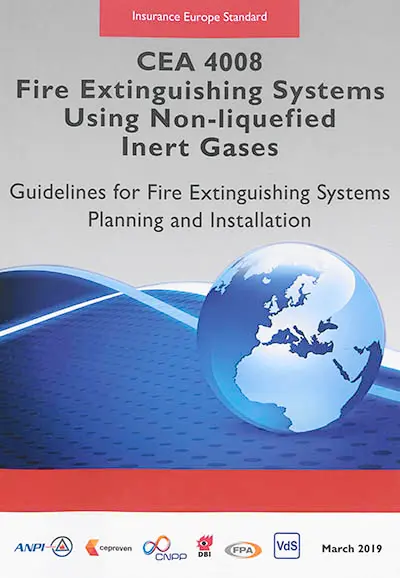CEA 4008 : fire extinguishing systems using non-liquefied inert gases : guidelines for fire extinguishing systems planning and installation