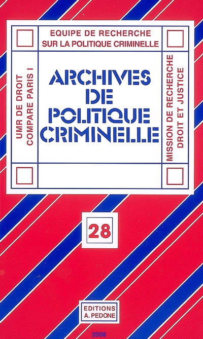 Archives de politique criminelle, n° 28