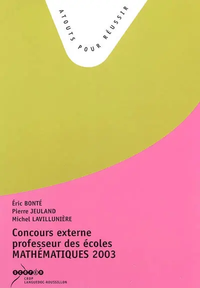 Concours externe de recrutement de professeurs des écoles, mathématiques, sujets de la session 2003