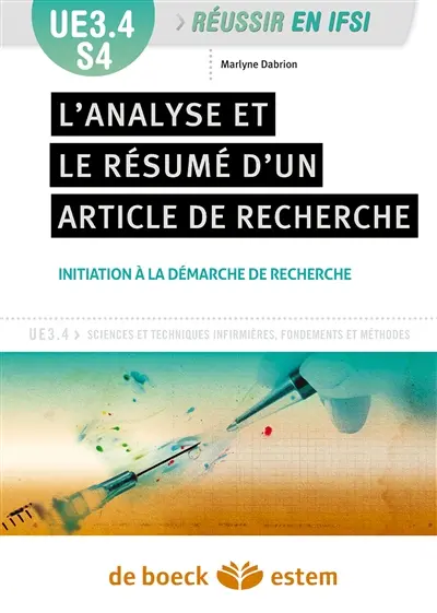 L'analyse et le résumé d'un article de recherche, UE 3.4, semestre 4 : initiation à la démarche de recherche