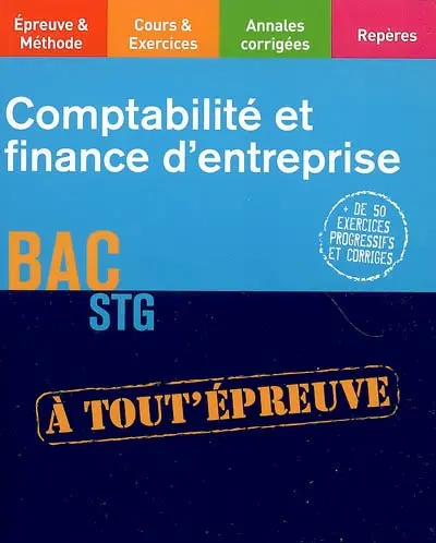 Comptabilité et finance d'entreprise, bac STG