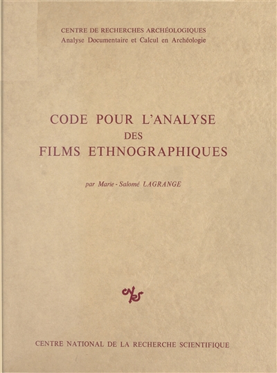 Code pour l'analyse des films ethnographiques