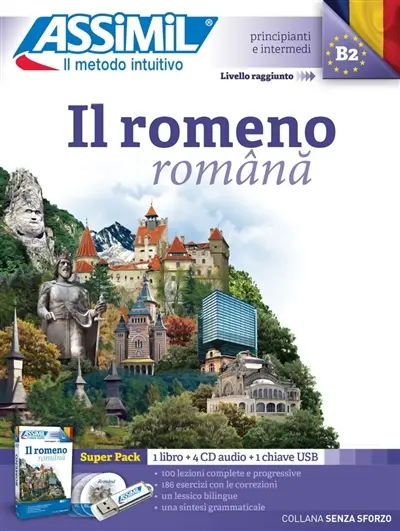 Il romeno, B2 : superpack : 1 libro + 4 CD audio + 1 chiave USB