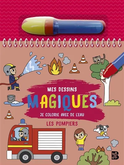 Les pompiers : je colorie avec de l'eau