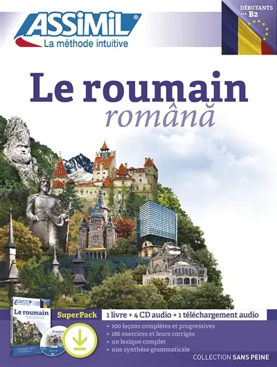 Le roumain, débutants, B2 : superpack : 1 livre + 4 CD audio + 1 téléchargement audio