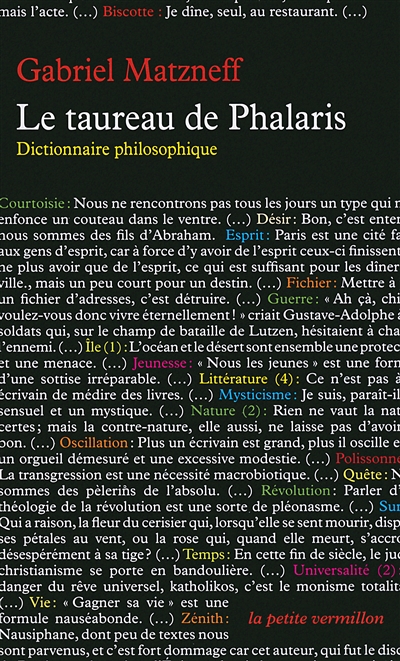 Le taureau de Phalaris : dictionnaire philosophique