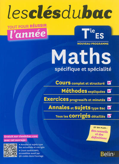 Maths spécifique et spécialité terminale ES : nouveau programme