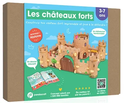 Les châteaux forts : Kit Pandacraft 3-7 ans : Construis ton château fort et joue !