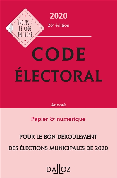 Code électoral 2020, annoté