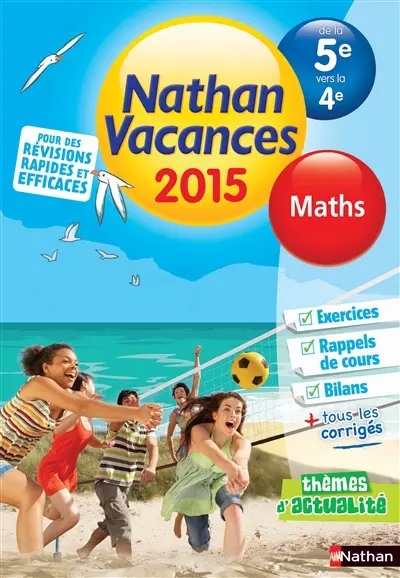 Nathan vacances 2015, de la 5e vers la 4e : maths