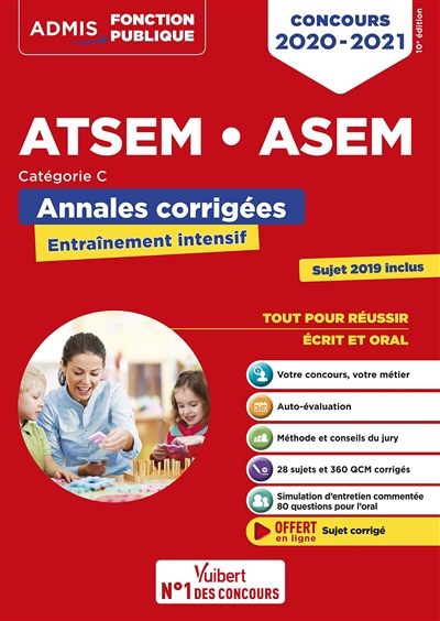 ATSEM, ASEM : annales corrigées : catégorie C, concours 2020-2021
