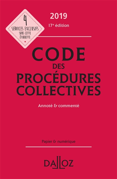 Code des procédures collectives 2019